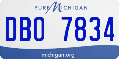 MI license plate DBO7834