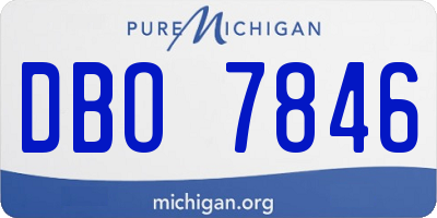 MI license plate DBO7846