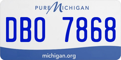 MI license plate DBO7868