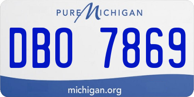 MI license plate DBO7869