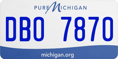 MI license plate DBO7870