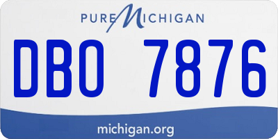 MI license plate DBO7876