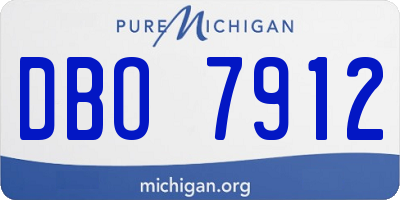 MI license plate DBO7912