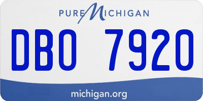 MI license plate DBO7920