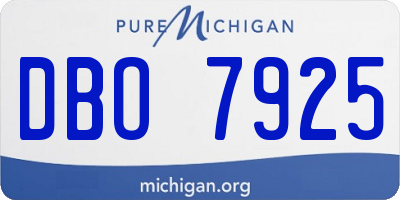MI license plate DBO7925
