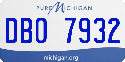 MI license plate DBO7932