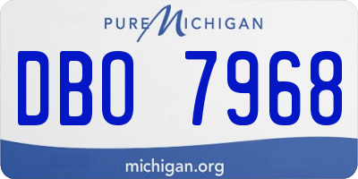 MI license plate DBO7968