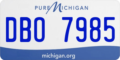 MI license plate DBO7985