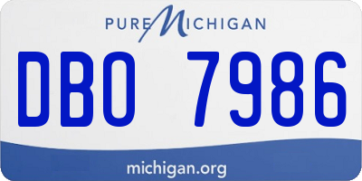 MI license plate DBO7986