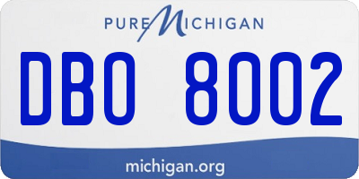 MI license plate DBO8002