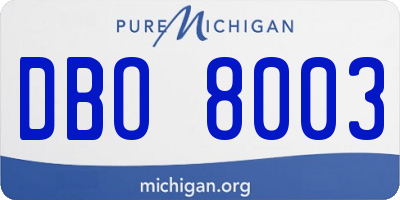 MI license plate DBO8003