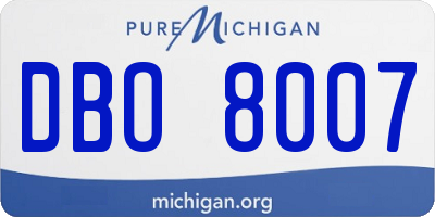 MI license plate DBO8007