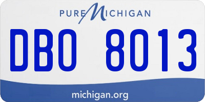 MI license plate DBO8013