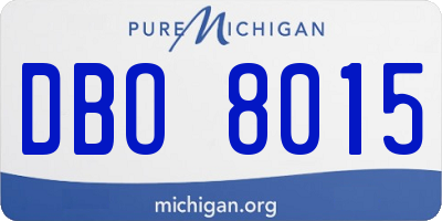 MI license plate DBO8015