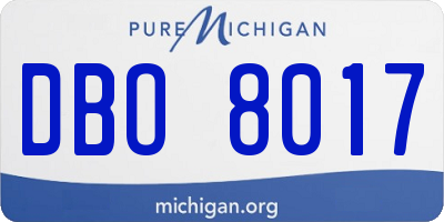 MI license plate DBO8017