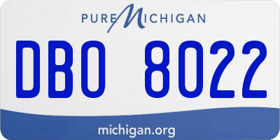 MI license plate DBO8022