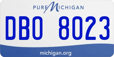 MI license plate DBO8023