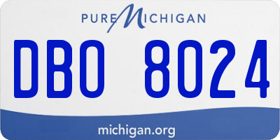 MI license plate DBO8024