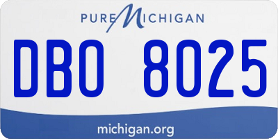 MI license plate DBO8025