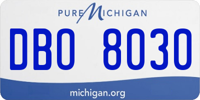 MI license plate DBO8030