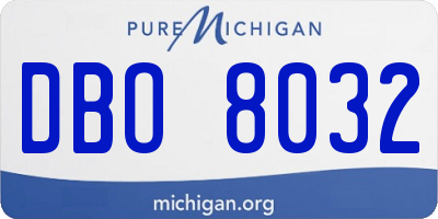 MI license plate DBO8032