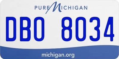 MI license plate DBO8034