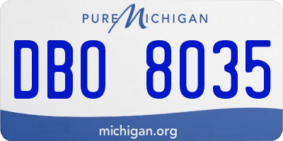 MI license plate DBO8035