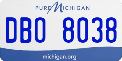MI license plate DBO8038
