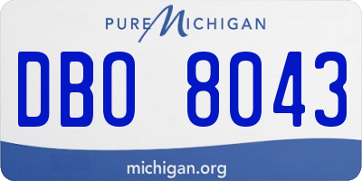 MI license plate DBO8043