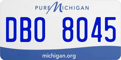 MI license plate DBO8045