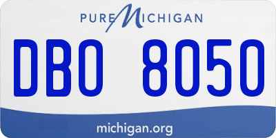 MI license plate DBO8050