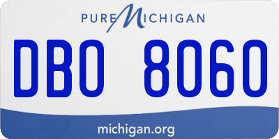 MI license plate DBO8060