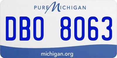 MI license plate DBO8063