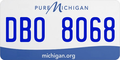 MI license plate DBO8068