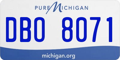 MI license plate DBO8071