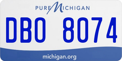 MI license plate DBO8074