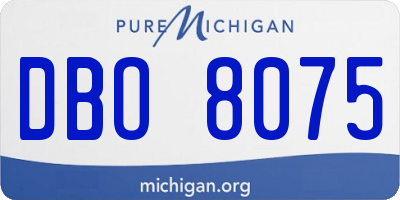 MI license plate DBO8075