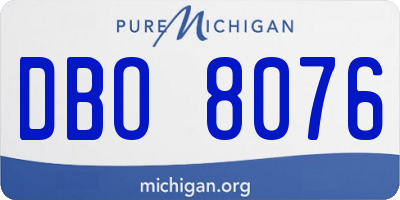 MI license plate DBO8076