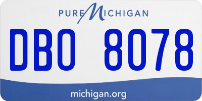 MI license plate DBO8078