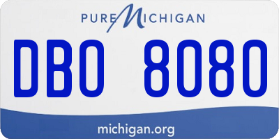 MI license plate DBO8080