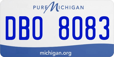 MI license plate DBO8083