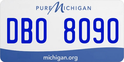 MI license plate DBO8090