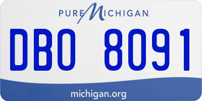 MI license plate DBO8091