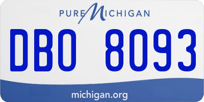 MI license plate DBO8093