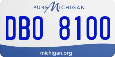 MI license plate DBO8100