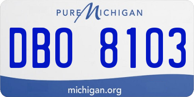 MI license plate DBO8103