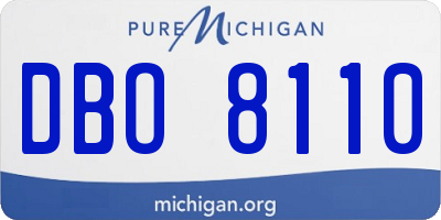 MI license plate DBO8110