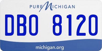 MI license plate DBO8120