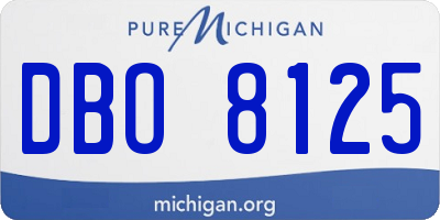 MI license plate DBO8125