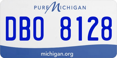 MI license plate DBO8128